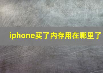 iphone买了内存用在哪里了