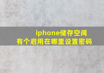 iphone储存空间有个启用在哪里设置密码