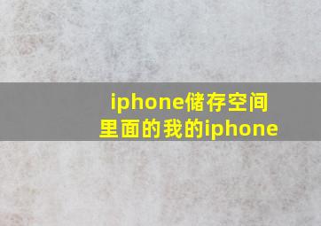 iphone储存空间里面的我的iphone