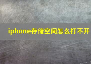 iphone存储空间怎么打不开