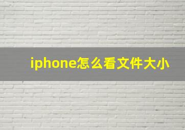 iphone怎么看文件大小