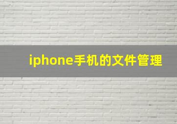 iphone手机的文件管理