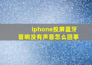 iphone投屏蓝牙音响没有声音怎么回事