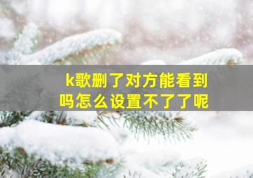 k歌删了对方能看到吗怎么设置不了了呢