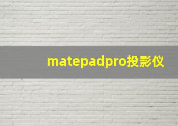 matepadpro投影仪