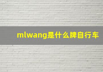 mlwang是什么牌自行车