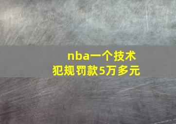 nba一个技术犯规罚款5万多元