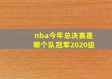 nba今年总决赛是哪个队冠军2020级