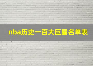 nba历史一百大巨星名单表