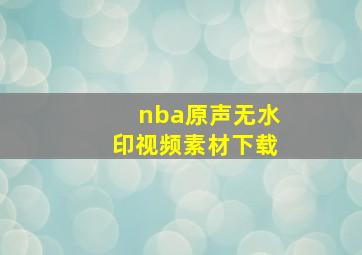 nba原声无水印视频素材下载