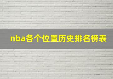 nba各个位置历史排名榜表