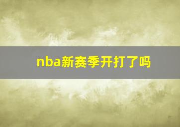 nba新赛季开打了吗