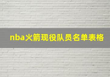 nba火箭现役队员名单表格