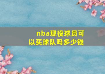 nba现役球员可以买球队吗多少钱