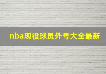 nba现役球员外号大全最新