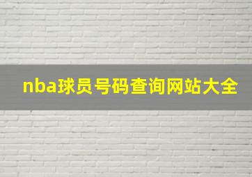 nba球员号码查询网站大全