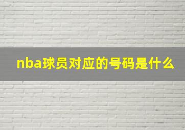 nba球员对应的号码是什么