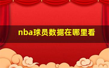 nba球员数据在哪里看