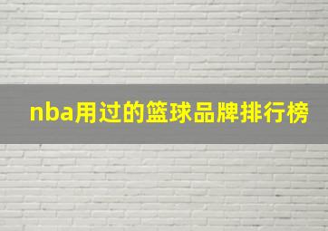 nba用过的篮球品牌排行榜