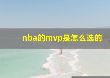 nba的mvp是怎么选的