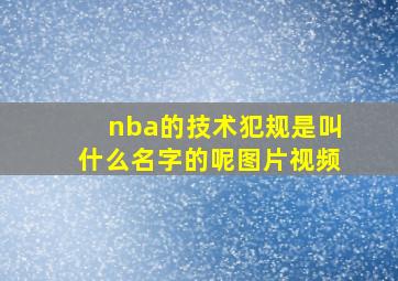 nba的技术犯规是叫什么名字的呢图片视频