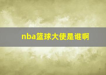 nba篮球大使是谁啊