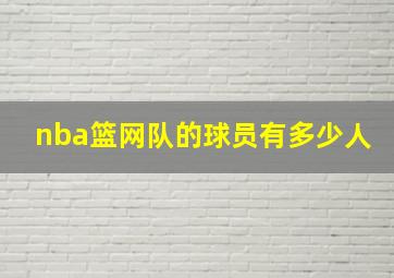 nba篮网队的球员有多少人