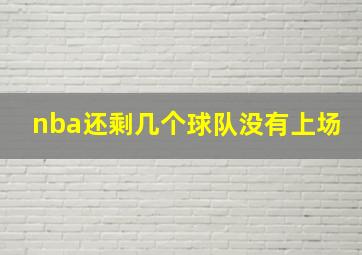 nba还剩几个球队没有上场