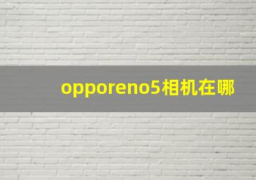 opporeno5相机在哪