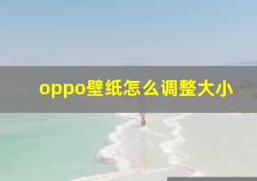 oppo壁纸怎么调整大小