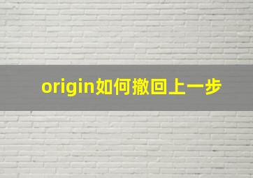 origin如何撤回上一步