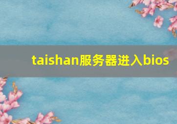 taishan服务器进入bios