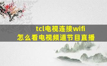 tcl电视连接wifi怎么看电视频道节目直播