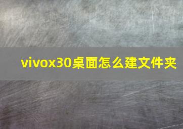 vivox30桌面怎么建文件夹