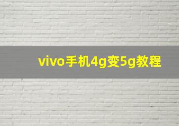 vivo手机4g变5g教程