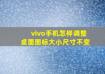 vivo手机怎样调整桌面图标大小尺寸不变