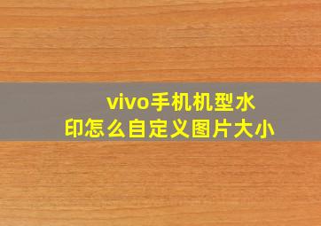 vivo手机机型水印怎么自定义图片大小