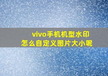 vivo手机机型水印怎么自定义图片大小呢