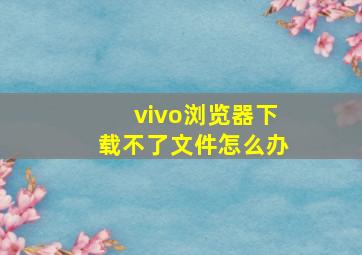 vivo浏览器下载不了文件怎么办