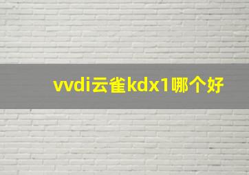 vvdi云雀kdx1哪个好