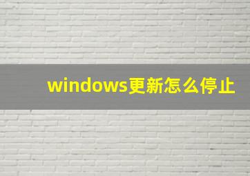 windows更新怎么停止