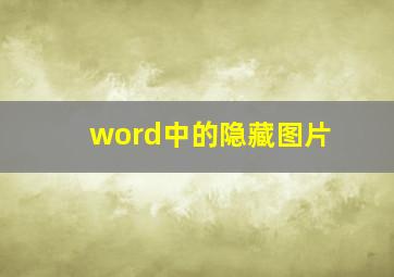 word中的隐藏图片