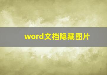 word文档隐藏图片