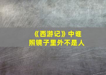 《西游记》中谁照镜子里外不是人