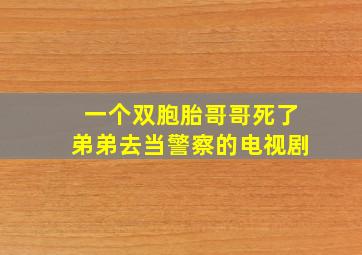 一个双胞胎哥哥死了弟弟去当警察的电视剧