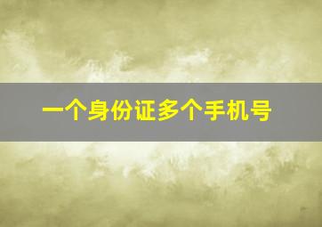 一个身份证多个手机号