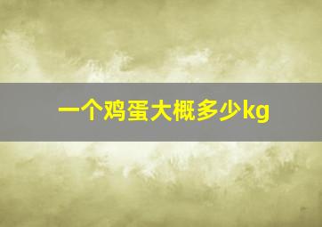 一个鸡蛋大概多少kg