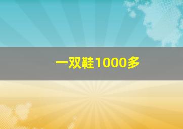 一双鞋1000多