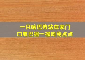 一只哈巴狗站在家门口尾巴摇一摇向我点点