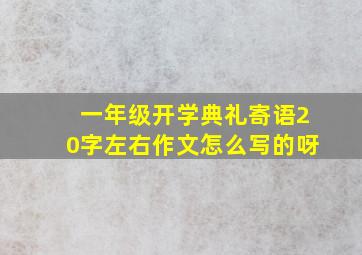 一年级开学典礼寄语20字左右作文怎么写的呀